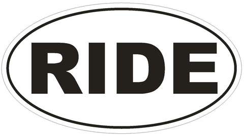 RIDE Euro Oval Bumper Sticker or Helmet Sticker D519 Laptop Cell Phone Cycle - Winter Park Products
