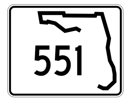 Florida State Road 551 Sticker Decal R1615 Highway Sign - Winter Park Products