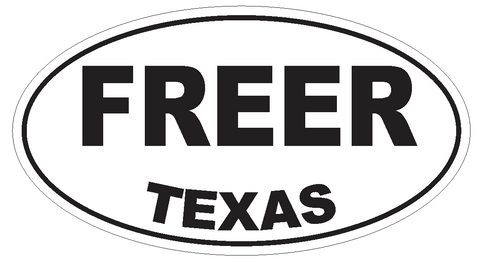 Freer Texas Oval Bumper Sticker or Helmet Sticker D3399 Euro Oval - Winter Park Products