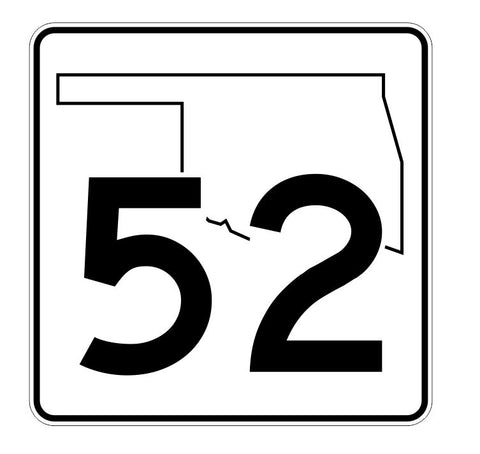 Oklahoma State Highway 52 Sticker Decal R5616 Highway Route Sign