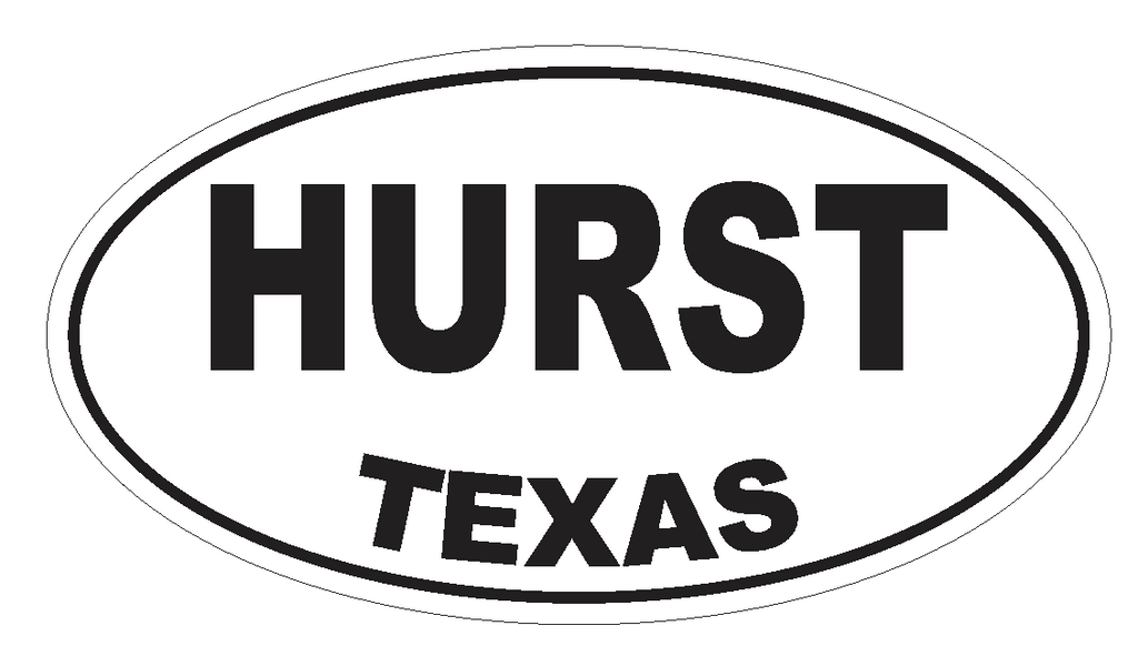 Hurst Texas Oval Bumper Sticker or Helmet Sticker D3505 Euro Oval - Winter Park Products
