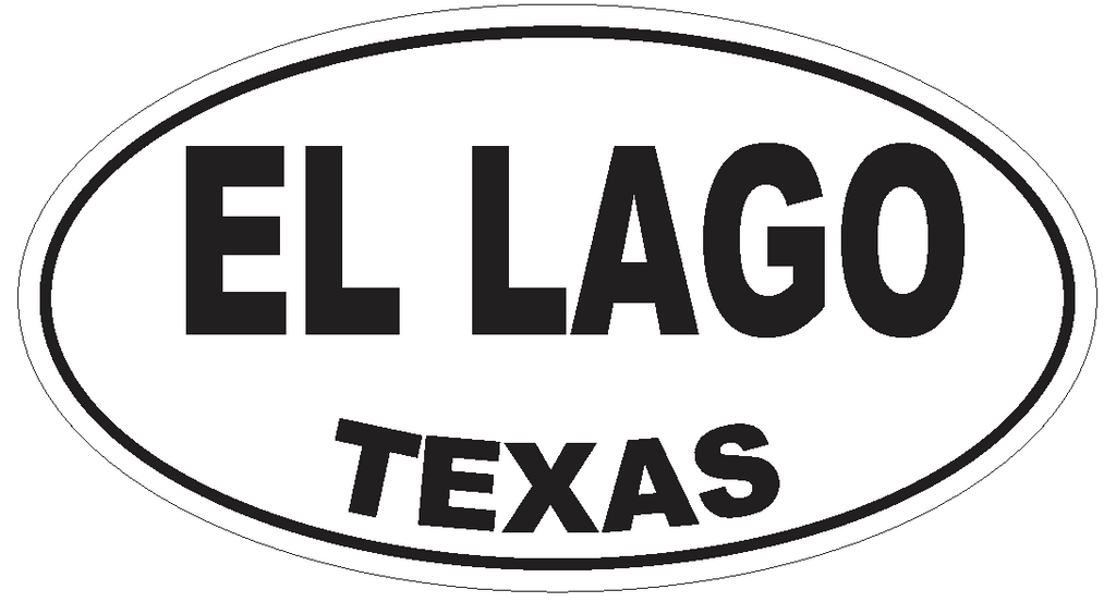 El Lago Texas Oval Bumper Sticker or Helmet Sticker D3362 Euro Oval - Winter Park Products