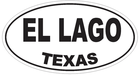 El Lago Texas Oval Bumper Sticker or Helmet Sticker D3362 Euro Oval - Winter Park Products