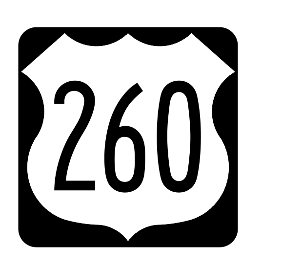 US Route 260 Sticker R2161 Highway Sign Road Sign - Winter Park Products
