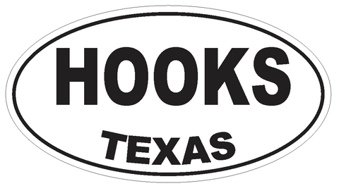 Hooks Texas Oval Bumper Sticker or Helmet Sticker D3500 Euro Oval - Winter Park Products