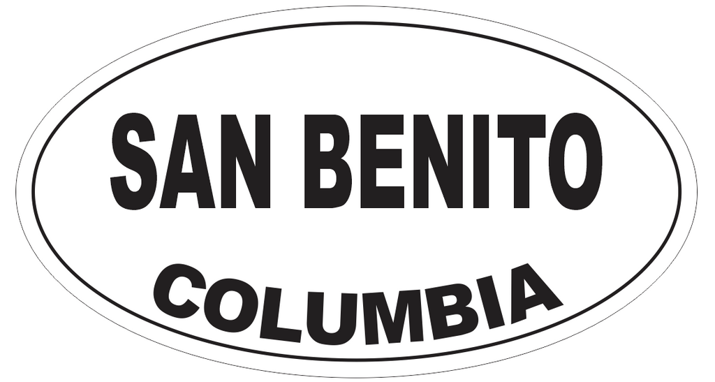 San Benito Columbia Oval Bumper Sticker or Helmet Sticker D5503