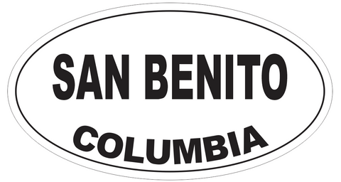 San Benito Columbia Oval Bumper Sticker or Helmet Sticker D5503