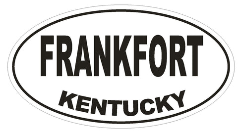 Frankfort Kentucky Oval Bumper Sticker or Helmet Sticker D1667 Euro Oval - Winter Park Products