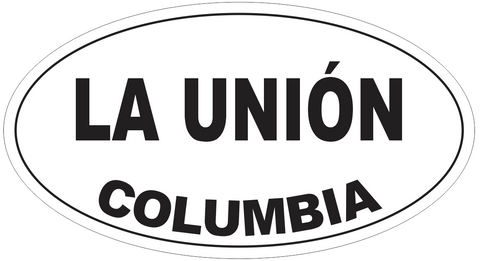 La Union Columbia Oval Bumper Sticker or Helmet Sticker D4949