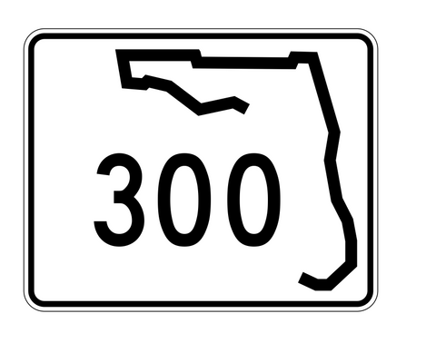 Florida State Road 300 Sticker Decal R1533 Highway Sign - Winter Park Products