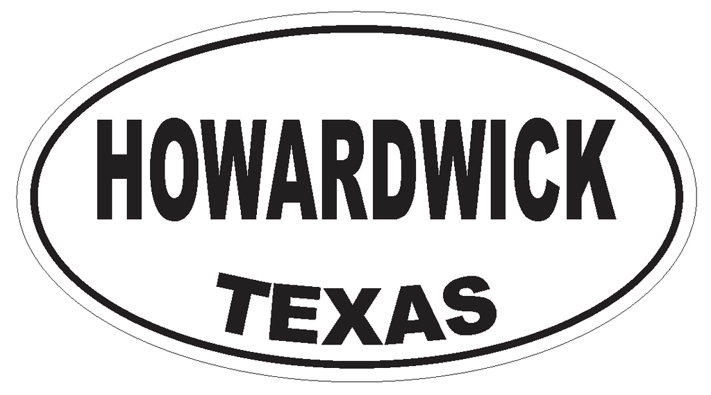 Howardwick Texas Oval Bumper Sticker or Helmet Sticker D3467 Euro Oval - Winter Park Products