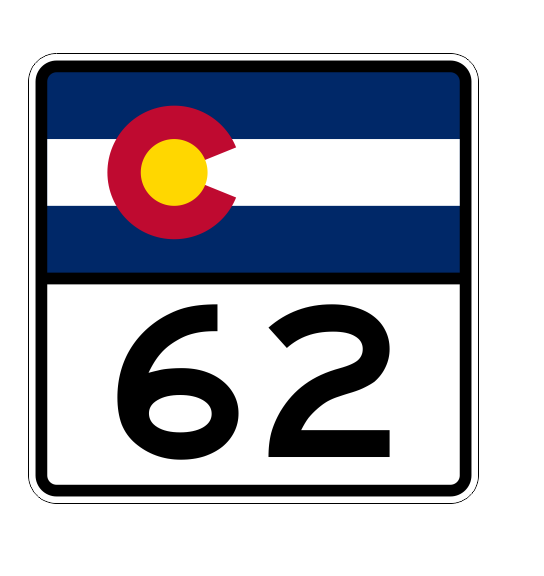 Colorado State Highway 62 Sticker Decal R1810 Highway Sign - Winter Park Products