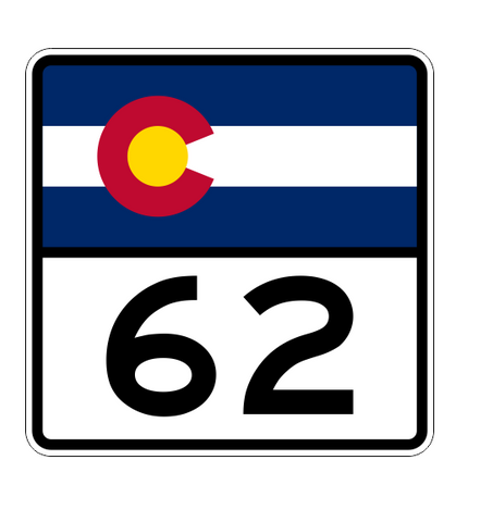 Colorado State Highway 62 Sticker Decal R1810 Highway Sign - Winter Park Products