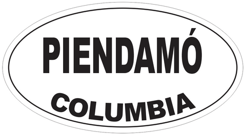 Piendamo Columbia Oval Bumper Sticker or Helmet Sticker D4812