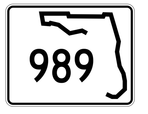 Florida State Road 989 Sticker Decal R1767 Highway Sign - Winter Park Products