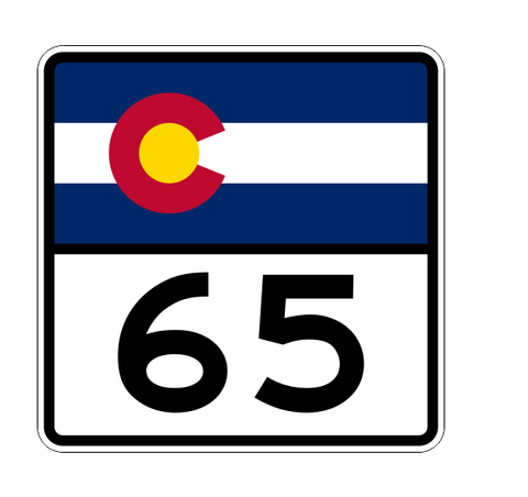 Colorado State Highway 65 Sticker Decal R1813 Highway Sign - Winter Park Products
