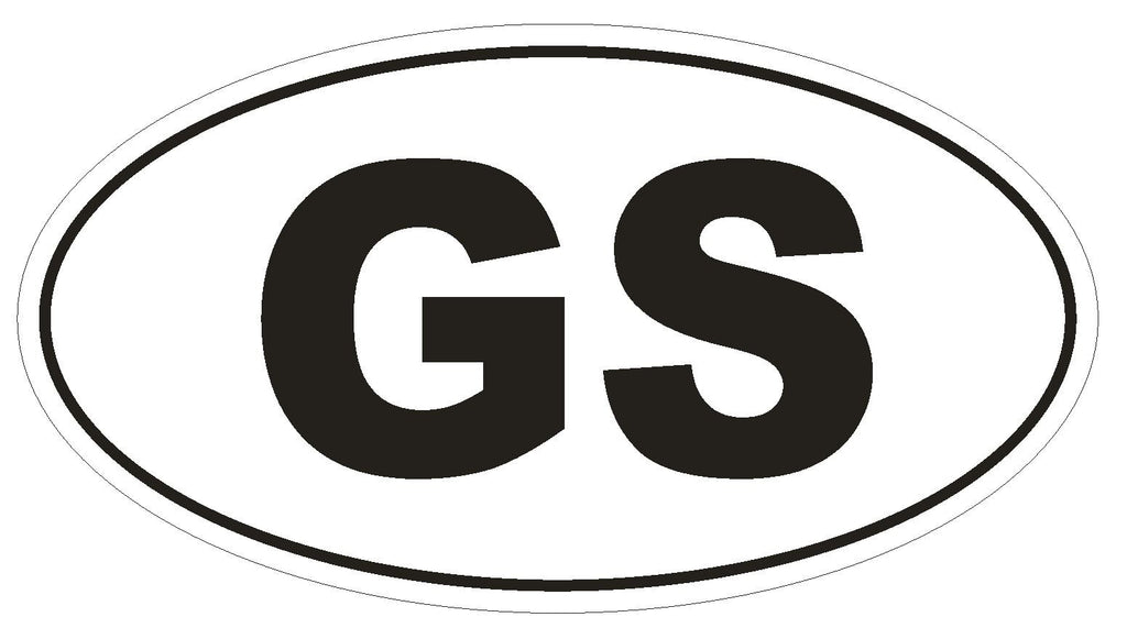 GS S Georgia & S Sandwich Isls Oval Bumper Sticker or Helmet Sticker D2018 - Winter Park Products