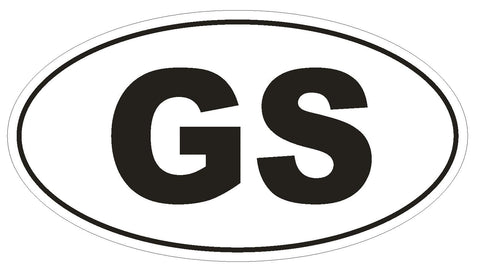 GS S Georgia & S Sandwich Isls Oval Bumper Sticker or Helmet Sticker D2018 - Winter Park Products