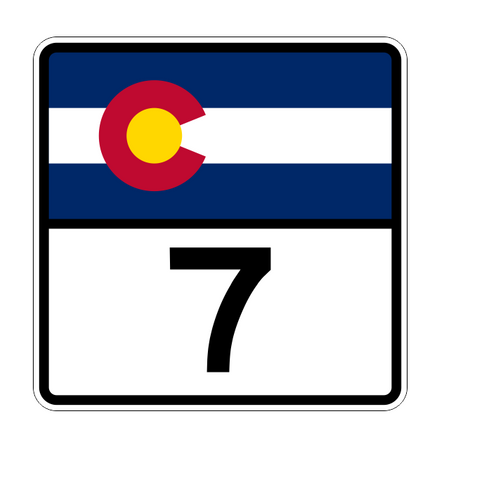 Colorado State Highway 7 Sticker Decal R1777 Highway Sign - Winter Park Products