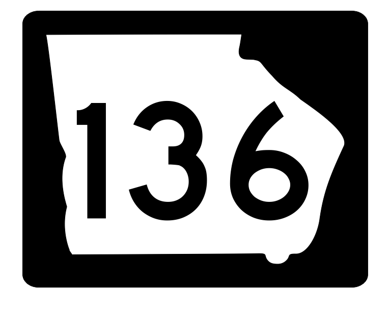 Georgia State Route 136 Sticker R3802 Highway Sign