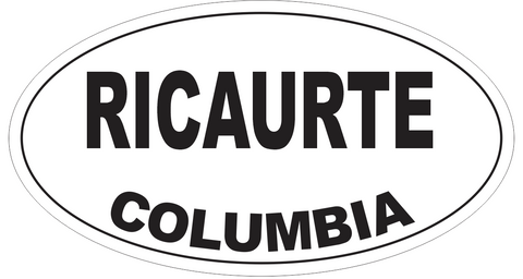 Ricaurte Columbia Oval Bumper Sticker or Helmet Sticker D4486