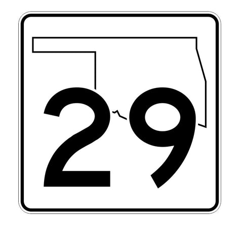 Oklahoma State Highway 29 Sticker Decal R5584 Highway Route Sign