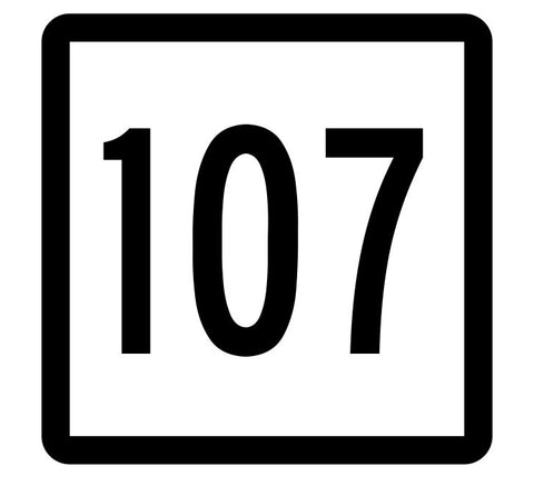 Connecticut State Highway 107 Sticker Decal R5125 Highway Route Sign