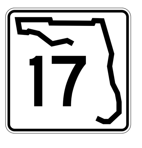 Florida State Road 17 Sticker Decal R1352 Highway Sign - Winter Park Products