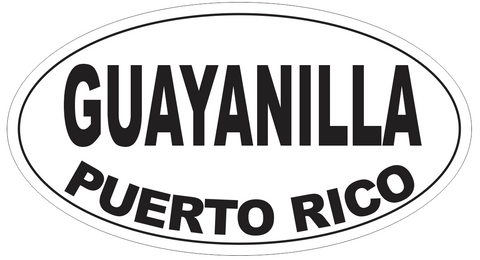 Guayanilla Puerto Rico Oval Bumper Sticker or Helmet Sticker D4114