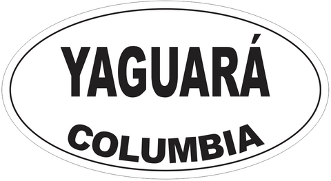 Yaguara Columbia Oval Bumper Sticker or Helmet Sticker D4543