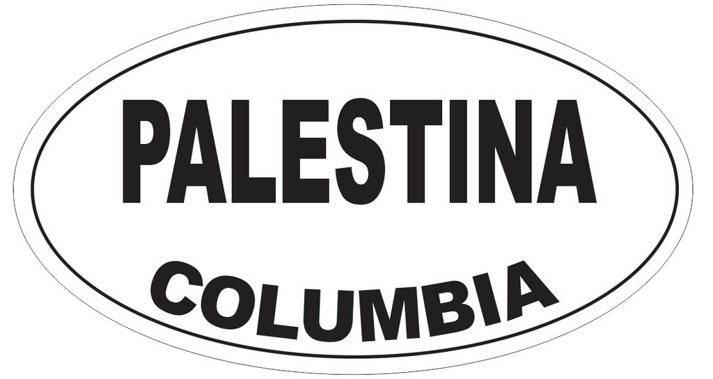 Palestina Columbia Oval Bumper Sticker or Helmet Sticker D4372