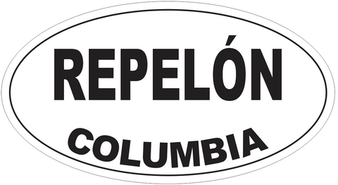 Repelon Columbia Oval Bumper Sticker or Helmet Sticker D4269