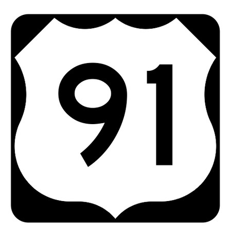 US Route 91 Sticker R1949 Highway Sign Road Sign - Winter Park Products