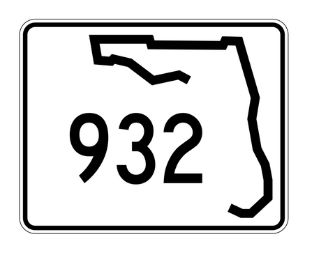 Florida State Road 932 Sticker Decal R1751 Highway Sign - Winter Park Products