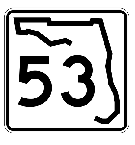 Florida State Road 53 Sticker Decal R1388 Highway Sign - Winter Park Products