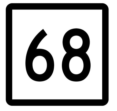 Connecticut State Highway 68 Sticker Decal R5097 Highway Route Sign