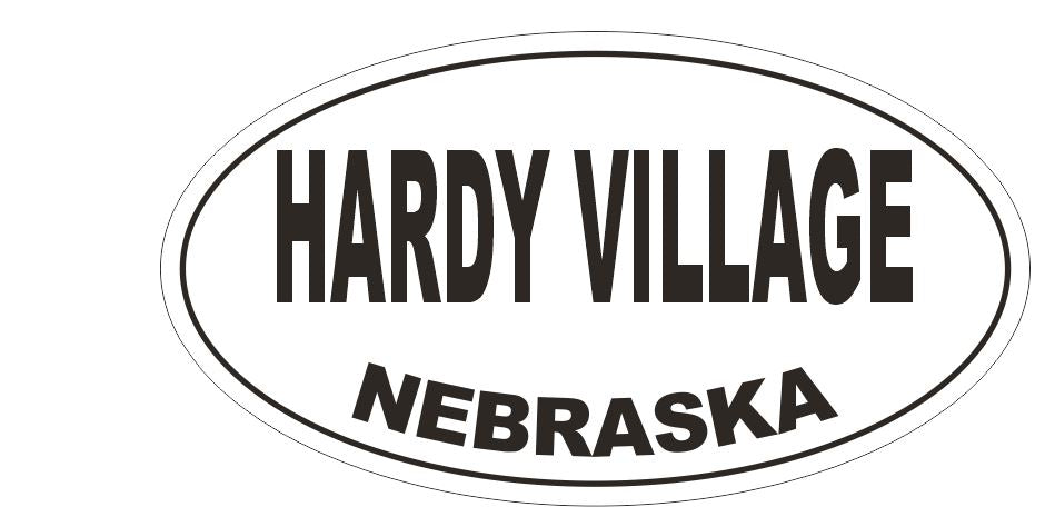 Hardy Village Oval Bumper Sticker or Helmet Sticker D5069 Oval