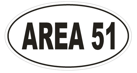 AREA 51 Oval Bumper Sticker or Helmet Sticker D1957 Euro Oval - Winter Park Products