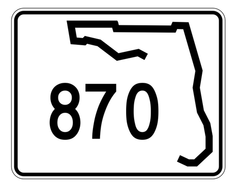Florida State Road 870 Sticker Decal R1737 Highway Sign - Winter Park Products