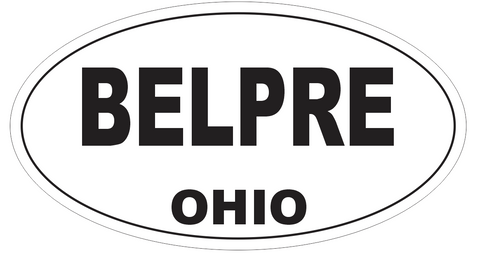 Belpre Ohio Oval Bumper Sticker or Helmet Sticker D6037