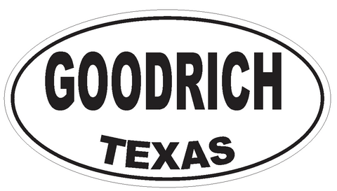 Goodrich Texas Oval Bumper Sticker or Helmet Sticker D3421 Euro Oval - Winter Park Products