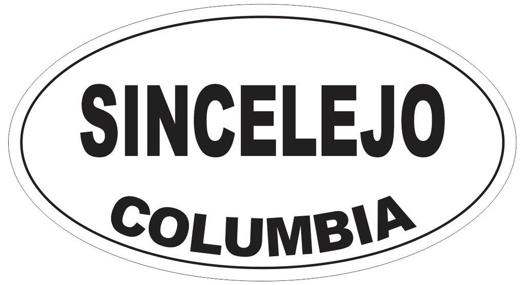 Sincelejo Columbia Oval Bumper Sticker or Helmet Sticker D4904