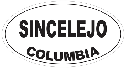Sincelejo Columbia Oval Bumper Sticker or Helmet Sticker D4904