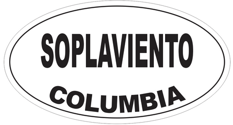 Soplaviento Columbia Oval Bumper Sticker or Helmet Sticker D4766