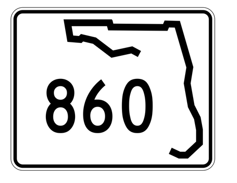 Florida State Road 860 Sticker Decal R1732 Highway Sign - Winter Park Products