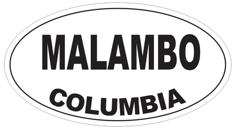 Malambo Columbia Oval Bumper Sticker or Helmet Sticker D4265