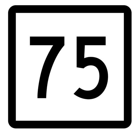 Connecticut State Highway 75 Sticker Decal R5105 Highway Route Sign