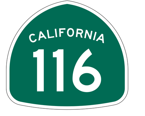 California State Route 116 Sticker Decal R1192 Highway Sign - Winter Park Products