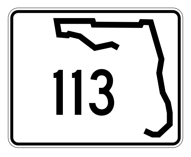 Florida State Road 113 Sticker Decal R1437 Highway Sign - Winter Park Products