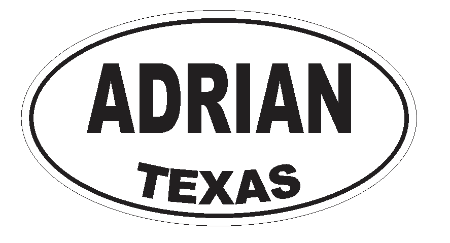 Adrian Texas Oval Bumper Sticker or Helmet Sticker D3126 Euro Oval - Winter Park Products